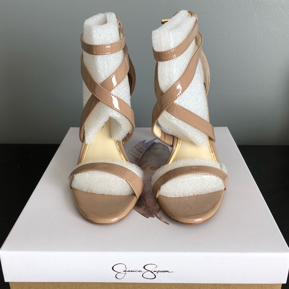 Jessica Simpson Ellenie Nude Patent Sandal